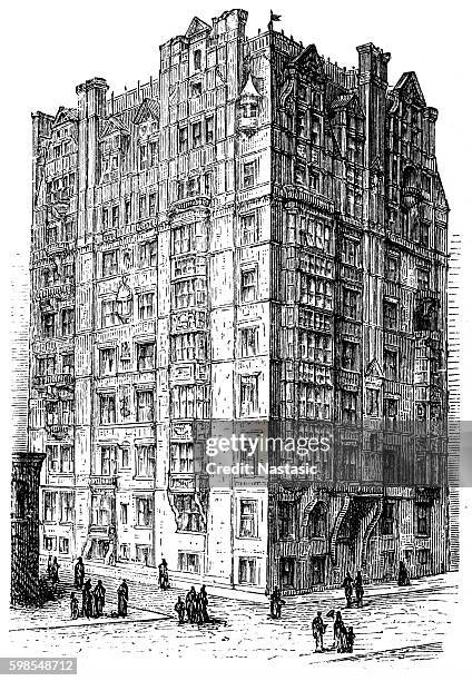 berkshire apartment house - madison avenue stock illustrations