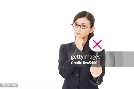 Businesswoman with a No sign Businesswoman with a No sign
