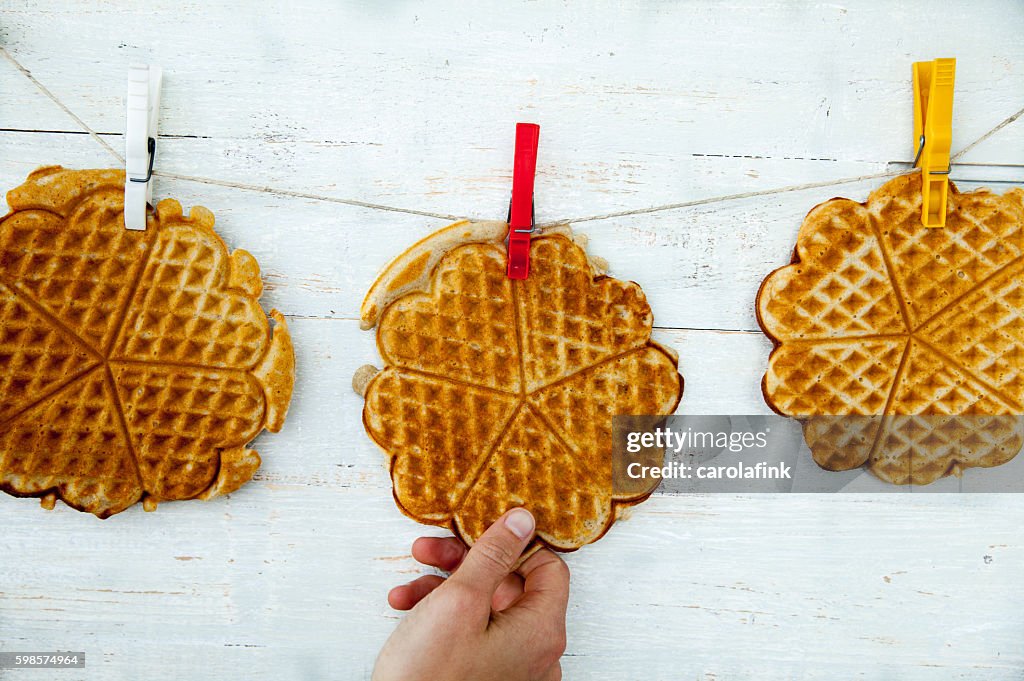 Hanging waffles