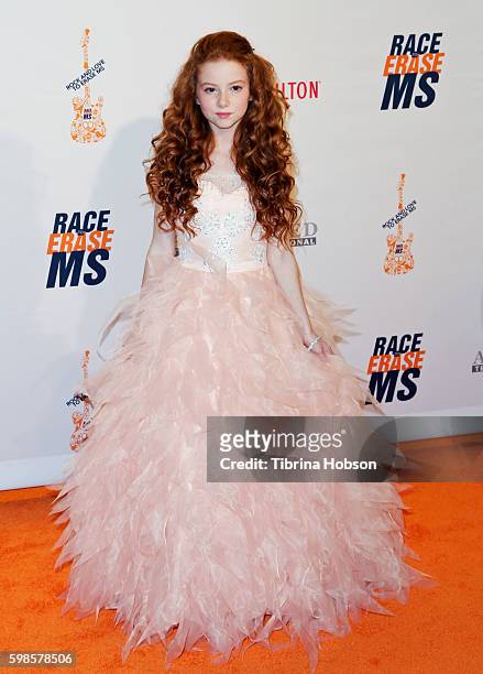 Francesca Capaldi attends the 23rd annual Race to Erase MS Gala at The Beverly Hilton Hotel on April 15, 2016 in Beverly Hills, California.
