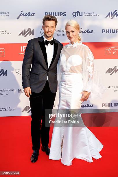 German actor and moderadtor Wayne Carpendale and news anchor Judith Rakers attend the IFA 2016 opening gala on September 1, 2016 in Berlin, Germany.