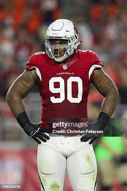 Defensive tackle Robert Nkemdiche of the Arizona Cardinals during the preseaon NFL game aat the University of Phoenix Stadium on September 1, 2016 in...