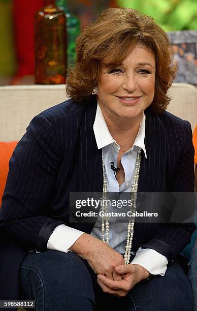 Angelica Maria is seen on the set of 'Despierta America' at Univision Studios at Univision Studios on September 1, 2016 in Miami, Florida.