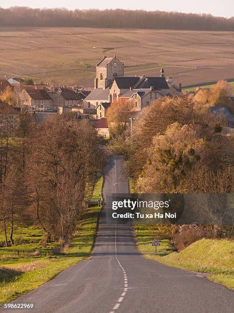 a village in french champagne region - champagne region stock pictures, royalty-free photos & images