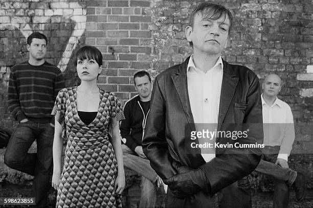 British alternative rock group The Fall, 22 August 2005. Left to right; bassist Steve Trafford, keyboard player Elena Poulou, guitarist Ben...
