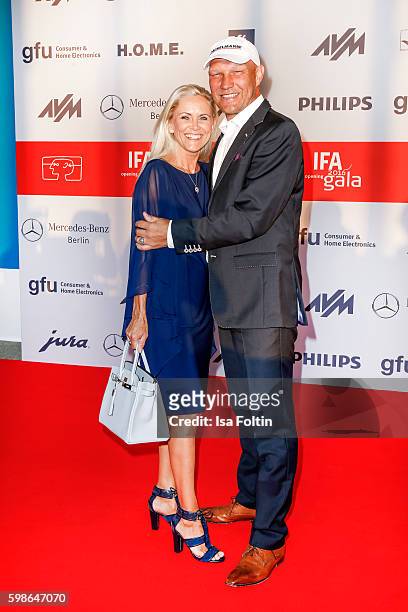 Former boxer Axel Schulz and his wife Patricia Schulz attend the IFA 2016 opening gala on September 1, 2016 in Berlin, Germany.