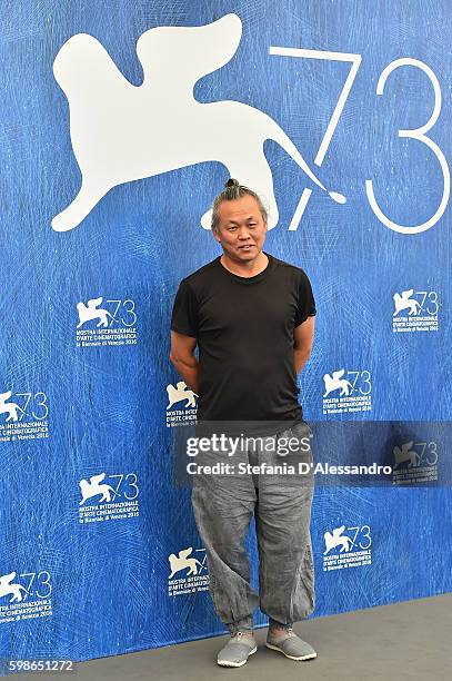 Director Kim Ki-duk attends a photocall for 'Geumul - The Net' during the 73rd Venice Film Festival at on September 1, 2016 in Venice, Italy.