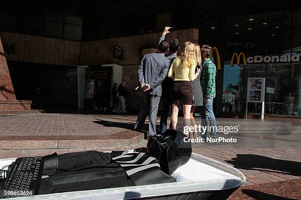 The coffin with the remains of &quot;Dark Lord&quot; Darth Vader was placed downtown Kyiv within the advertisment performance of &quot;WeGame&quot;...