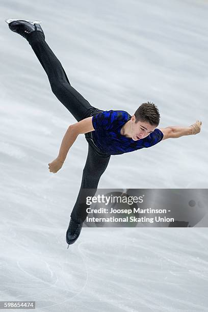 Ivan Pavlov of Ukraine competes during the junior men short program on day two of the ISU Junior Grand Prix of Figure Skating on September 2, 2016 in...