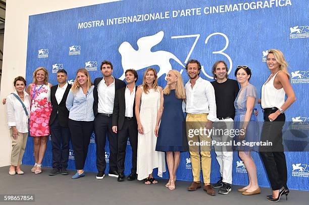 Producers Daniele Di Lorenzo and Amy Berg, Franca Sozzani, director Francesco Carrozzini, guests and Tetyana Veryovkina attend the photocall of...