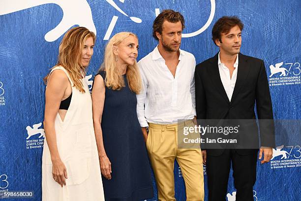 Producer Amy Berg, Franca Sozzani, director Francesco Carrozzini and producer Daniele Di Lorenzo attend the photocall of 'Franca: Chaos And Creation'...