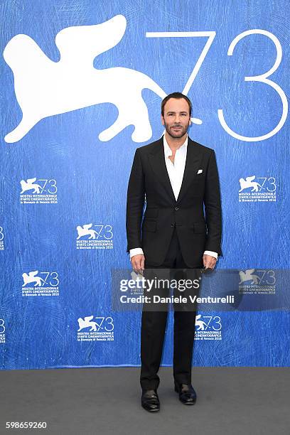 Director Tom Ford attends a photocall for 'Nocturnal Animals' during the 73rd Venice Film Festival at Palazzo del Casino on September 2, 2016 in...