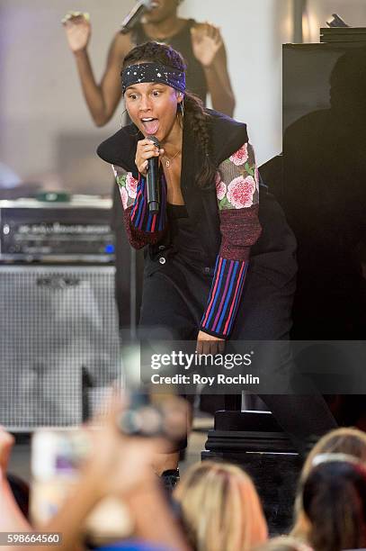 Singer Alicia Keys Performs on NBC's "Today" at Rockefeller Plaza on September 2, 2016 in New York City.