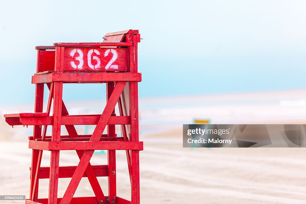 USA, Florida, Daytona Beach. Lifeguard tower on beach