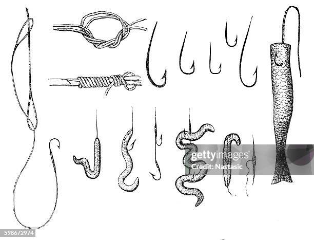 angling - vintage fishing lure stock illustrations