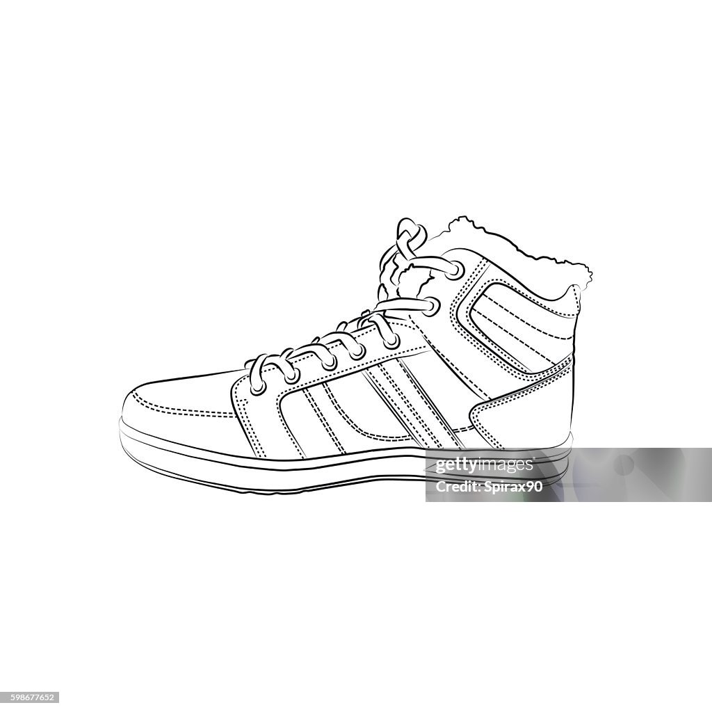 Contour Shoes Cartoon Sneaker Isolated On White Background High-Res Vector Graphic - Getty Images Contour Shoes Cartoon Sneaker Isolated On White Background High-Res Vector Graphic - Getty Images