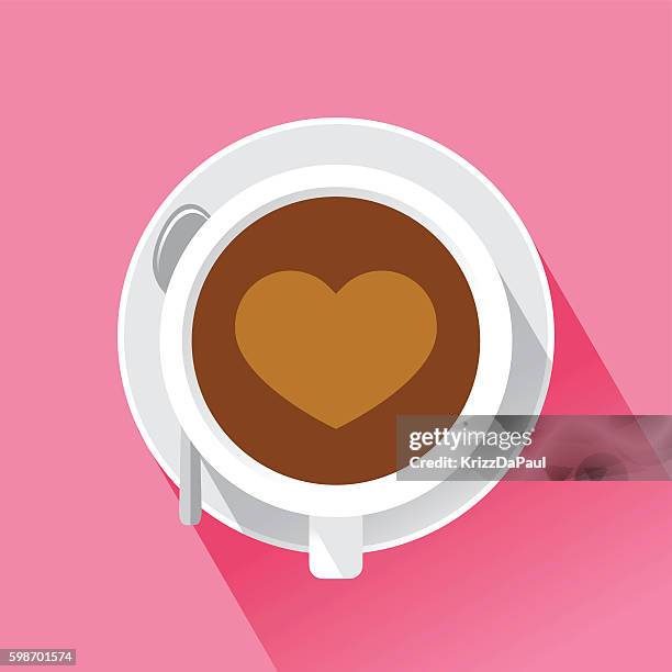 latte heart - latte art stock illustrations