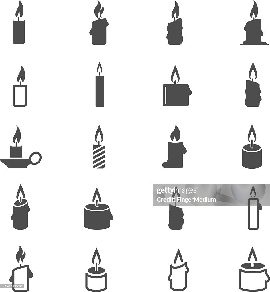 Candles icon set