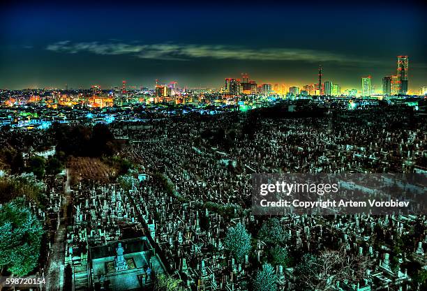 yokohama at night - cairo city stock pictures, royalty-free photos & images