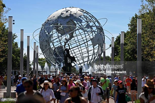 The Unisphere is seen as fans enter the grounds on Day Five of the 2016 US Open at the USTA Billie Jean King National Tennis Center on September 2,...