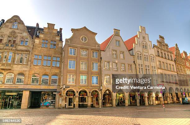 arcades on the prinzipalmarkt in münster - north rhine westphalia stock pictures, royalty-free photos & images