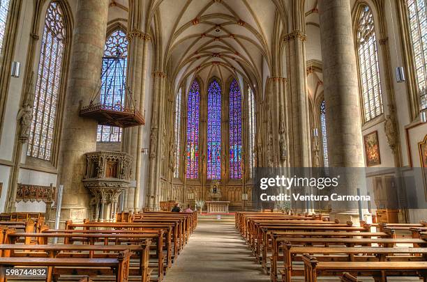 nave of the st. lamberti church of münster (germany) - muenster germany stockfoto's en -beelden