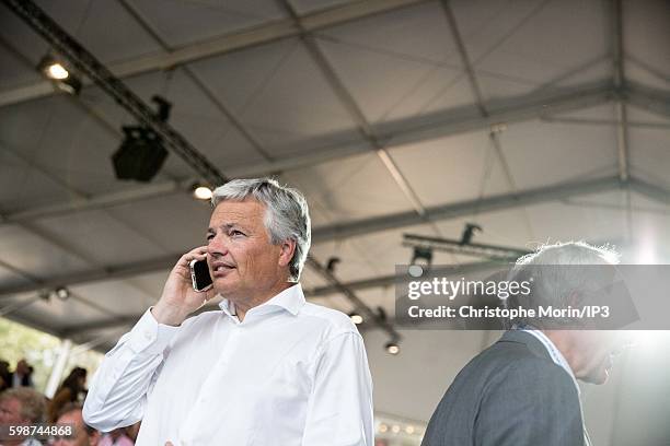 Belgian Deputy Prime Minister and Foreign Affairs Minister, Didier Reynders attends a conference at the Summer University of Medef, the French...