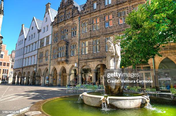 lamberti fountain (münster, germany) - münster duitsland stockfoto's en -beelden