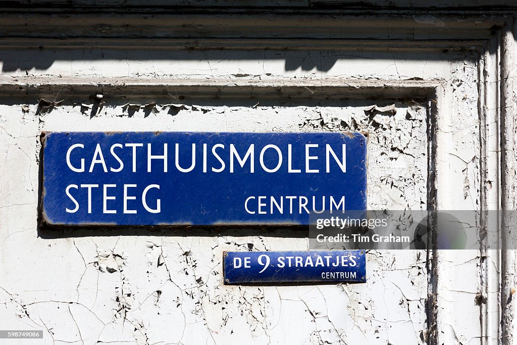 Sign in The Nine Streets, Amsterdam, Holland