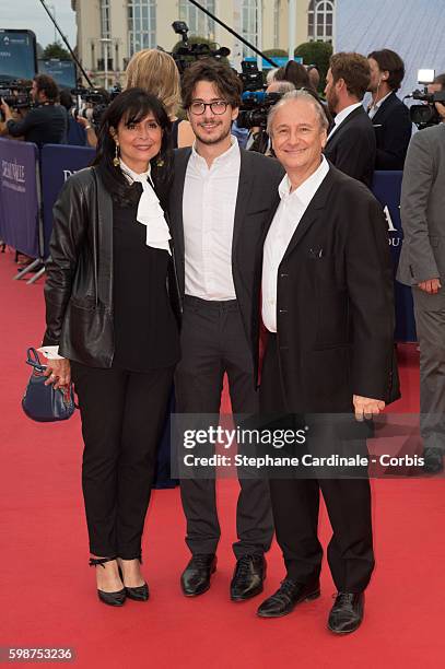 Guila Braoude, guest and Patrick Braoude attend the Opening Ceremony of the 42nd Deauville American Film Festival on September 2, 2016 in Deauville,...