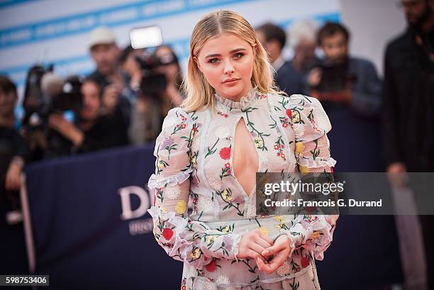 Chloe Grace Moretz arrives at the opening ceremony of the 42nd Deauville American Film Festival on September 2, 2016 in Deauville, France.