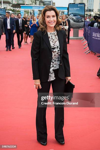 Daphne Roulier arrives at the opening ceremony of the 42nd Deauville American Film Festival on September 2, 2016 in Deauville, France.