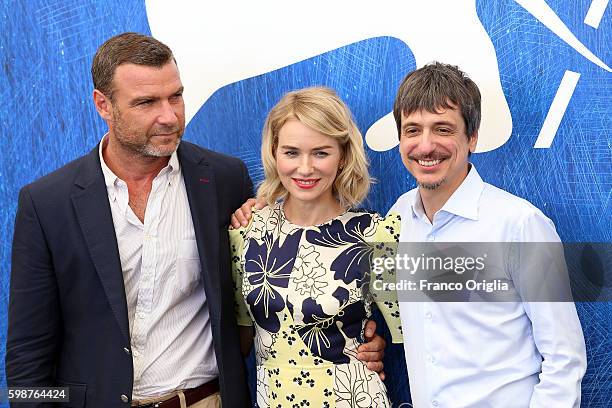 Liev Schreiber, Naomi Watts and Philippe Falardeau attend a photocall for 'The Bleeder' during the 73rd Venice Film Festival at Palazzo del Casino on...