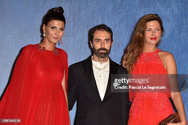 Giovanna Battaglia, Giambattista Valli and Sara Battaglia attend the premiere of 'Franca: Chaos And Creation' during the 73rd Venice Film Festival at...