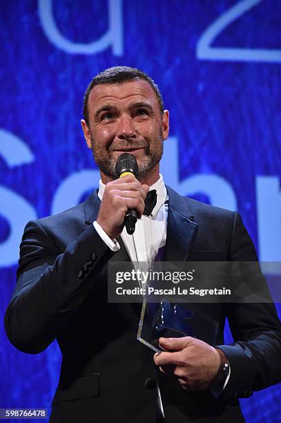 Liev Schreiber is awarded with the Persol tribute to Visionary Talent Award 2016 at the premiere of 'The Bleeder' during the 73rd Venice Film...