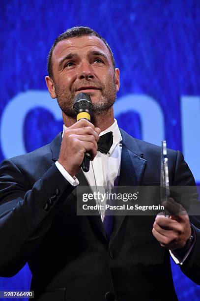 Liev Schreiber is awarded with the Persol tribute to Visionary Talent Award 2016 at the premiere of 'The Bleeder' during the 73rd Venice Film...