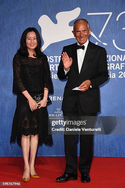 Carlo Rossella and guest attend the premiere of 'Franca: Chaos And Creation' during the 73rd Venice Film Festival at Sala Giardino on September 2,...
