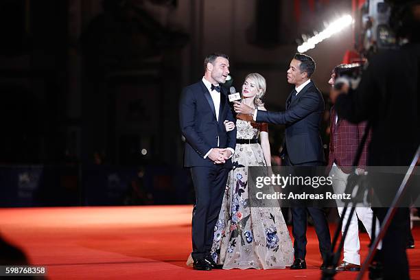 Naomi Watts and Liev Schreiber attend the premiere of 'The Bleeder' during the 73rd Venice Film Festival at Sala Grande on September 2, 2016 in...