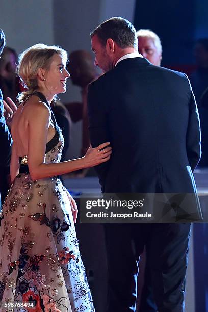 Liev Schreiber and Naomi Watts attend the premiere of 'Bleeder' during the 73rd Venice Film Festival at Sala Giardino on September 2, 2016 in Venice,...