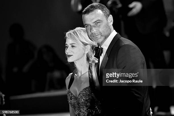 Liev Schreiber and Naomi Watts attend the premiere of 'Bleeder' during the 73rd Venice Film Festival at Sala Giardino on September 2, 2016 in Venice,...