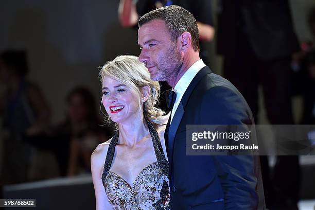 Liev Schreiber and Naomi Watts attend the premiere of 'Bleeder' during the 73rd Venice Film Festival at Sala Giardino on September 2, 2016 in Venice,...