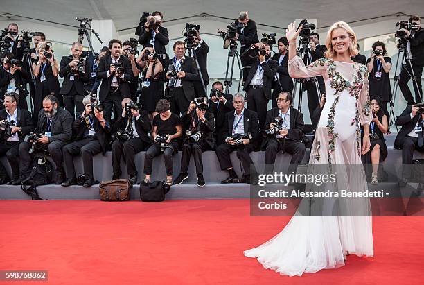 Eva Herzigova attends the premiere of Nocturnal Animals during the 73rd Venice Film Festival on September 2, 2016 in Venice, Italy.