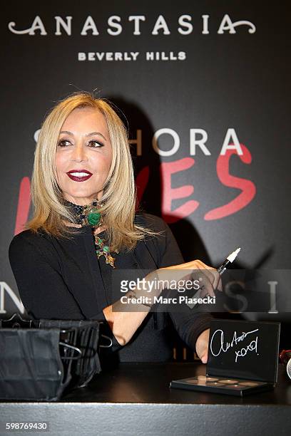 Anastasia Soare attends the Anastasia Beverly Hills Launches Beauty Line Exclusively at Sephora Champs-Elysees on September 2, 2016 in Paris, France.