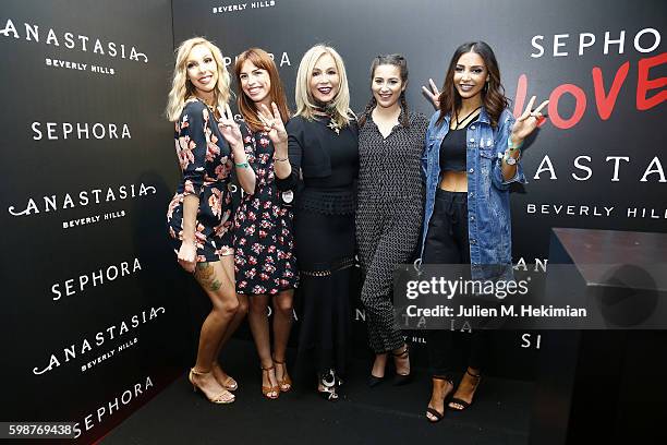 Sandrea, Babillages, Anastasia Soare, Horia and Sananas attend the Anastasia Beverly Hills Launches Beauty Line Exclusively at Sephora Champs-Elysees...