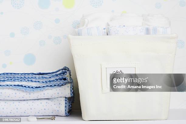 towels and cloth diapers - vintage cloth diapera stock pictures, royalty-free photos & images
