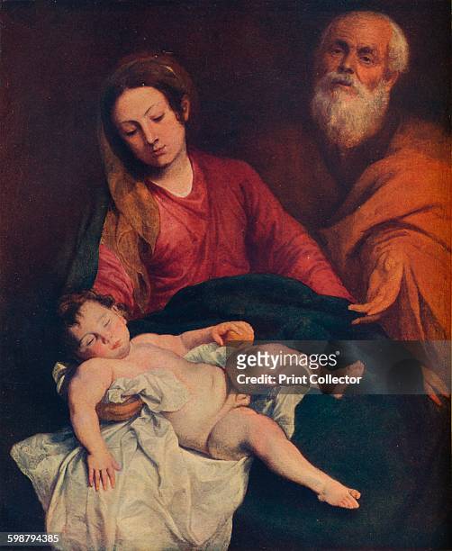 The Holy Family, circa 1624. From The Connoisseur Volume XXV. [The Connoisseur Ltd., London, 1909] Artist: Anthony van Dyck.