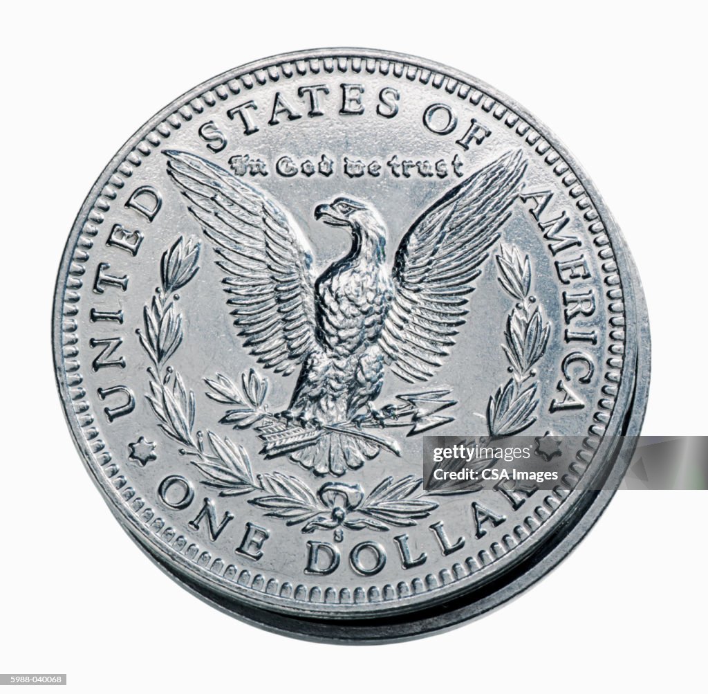 Play Money One Dollar Coin High-Res Stock Photo - Getty Images