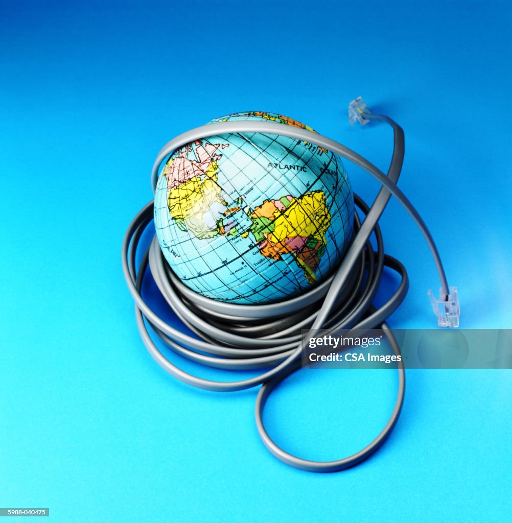 Globe with Telephone Cable