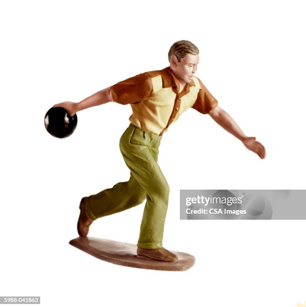 man bowling - bowling ball on white stock pictures, royalty-free photos & images