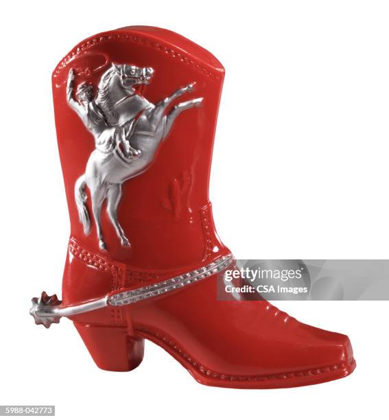 plastic cowboy boot - silver boot stock pictures, royalty-free photos & images